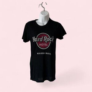 Hard Rock Cafe Women's Black and Grey T-shirt